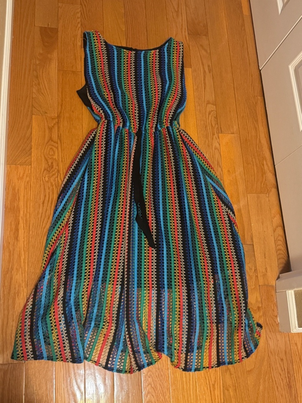 ANTHROPOLOGIE x Eva Franco Black Dress with Multicolor Fringe